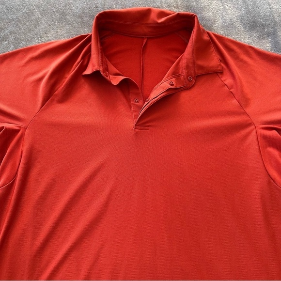 Lululemon Polo Shirt Mens Rust Stretch Golf Tennis Preppy Performance Casual - Picture 9 of 11